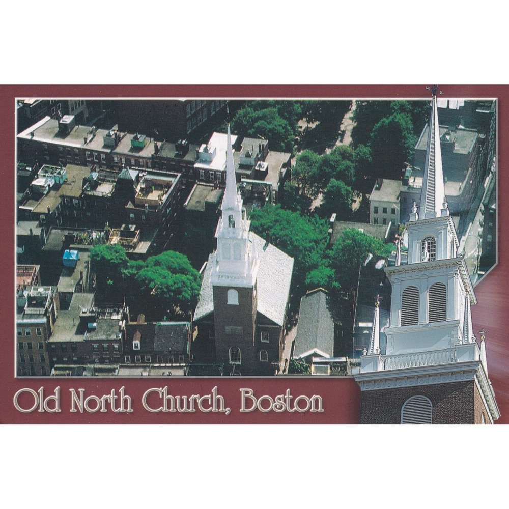 Old North Church Boston Postcard Paul Revere Retro Historical Travel